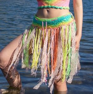 Pastel crochet skirt